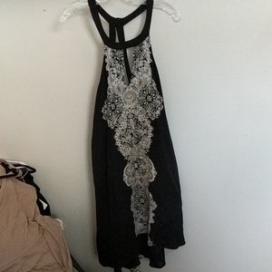 BNWT sheer high neck dress boho print, flowy!